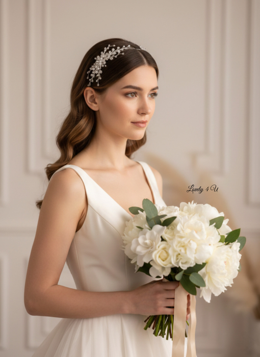Coroniță dublă EMELY cu cristale fine transparente – accesoriu bridal handmade LOVELY 4 U [4]
