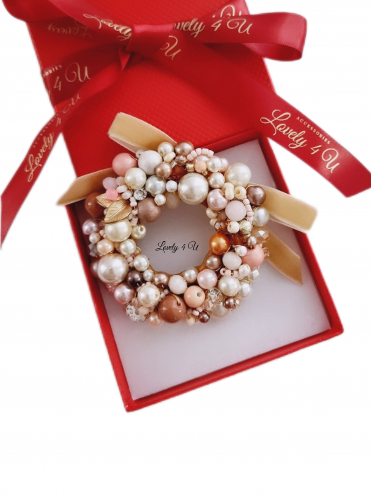 Bijuterii craciun, accesorii dce craciun, accesorii de iarna, Acesorii LOVELY 4 U, CADOU SPECIAL, CADOU DE CRACIUN, CADOU pentru ea, CADOU de IARNA, BROSA CORONITA< CORONITA DE CRACIUN, CORONITA , CATIFEA [2]