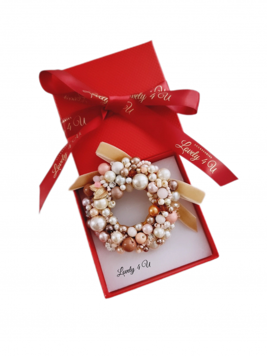 Bijuterii craciun, accesorii dce craciun, accesorii de iarna, Acesorii LOVELY 4 U, CADOU SPECIAL, CADOU DE CRACIUN, CADOU pentru ea, CADOU de IARNA, BROSA CORONITA< CORONITA DE CRACIUN, CORONITA , CATIFEA [3]