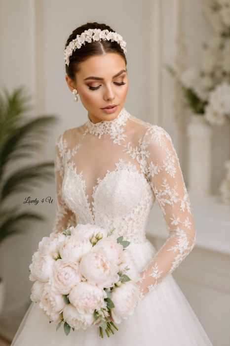 Accesorii par mireasa, Accesorii Luvely 4 U, CORONITA CU FLORI, TIARA CU FLORI, TIARA MIREASA, CORONITA MIREASA AURIE, CORONITA MIREASA SWAROVSKI Bijuterii par mireasa, [9]
