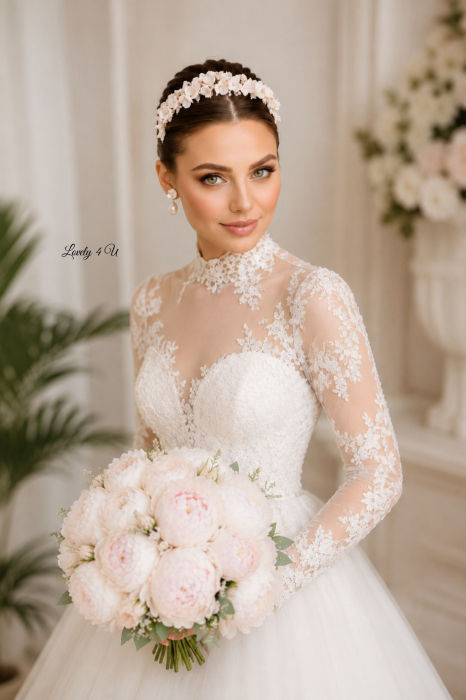Accesorii par mireasa, Accesorii Luvely 4 U, CORONITA CU FLORI, TIARA CU FLORI, TIARA MIREASA, CORONITA MIREASA AURIE, CORONITA MIREASA SWAROVSKI Bijuterii par mireasa, [15]