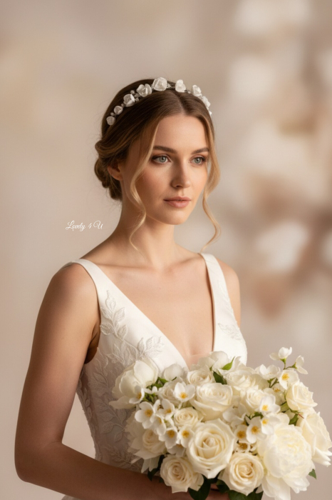 Coronita mireasa  PEONY  - Coroniță cu flori pentru mirese [2]