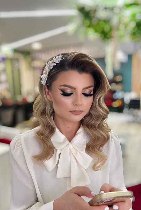 DIADEMA MIREASA, DIADEME CU FLORI MIREASA, ACCESORIU BOEM, diadema cu frunze [6]