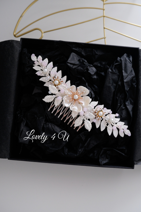 DIADEMA MIREASA, DIADEME CU FLORI MIREASA, ACCESORIU BOEM, diadema cu frunze [14]
