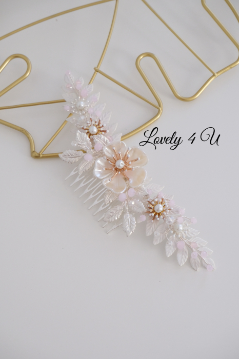 DIADEMA MIREASA, DIADEME CU FLORI MIREASA, ACCESORIU BOEM, diadema cu frunze [9]