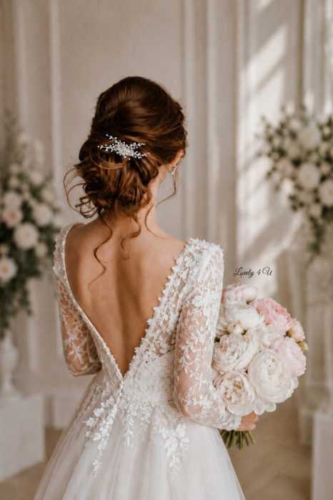 Accesorii Lovely 4 U, diadema mireasa cu cristale, Diadema mireasa, Diademe, pieptan mic, pieptan voal mireasa [7]