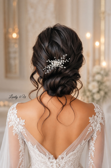 PIEPTAN MIREASA, DIADEMA MIREASA, ACCESORIU PAR MIREASA, ACCESORII DE PAR MIRESE, ACCESORII NUNTA, ACCESORII CU PERLE, DIADEMA CU PERLE, PIEPTAN VOAL MIREASA, BIJUTERII PAR MIREASA, CORONITA, TIARA [6]