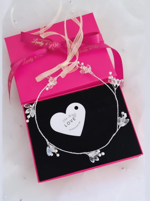 bentita, accesoriu lung cu cristale, pietricele, cordeluta mireasa, accesorii mireasa, bijuterii mireasa, accesorii simple, bentita eleganta, coronita mireasa, accesoriu finut mireasa, bijuterii [2]