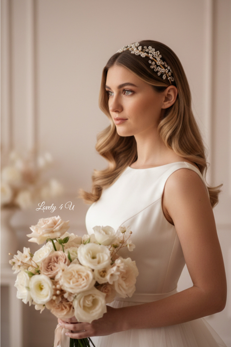 acceorii de lux, acceoriu perle,coafura mireasa,coronita din perle,  coronita perle mireasa, idei nunta, coronita mireasa, coronita pietricele mici, diadema mireasa, mireasa 2023, Accesorii LOVELY 4 U [3]