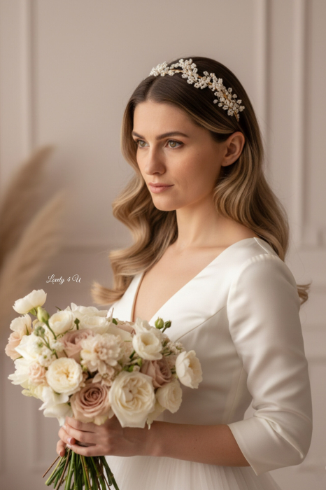 acceorii de lux, acceoriu perle,coafura mireasa,coronita din perle,  coronita perle mireasa, idei nunta, coronita mireasa, coronita pietricele mici, diadema mireasa, mireasa 2023, Accesorii LOVELY 4 U [6]