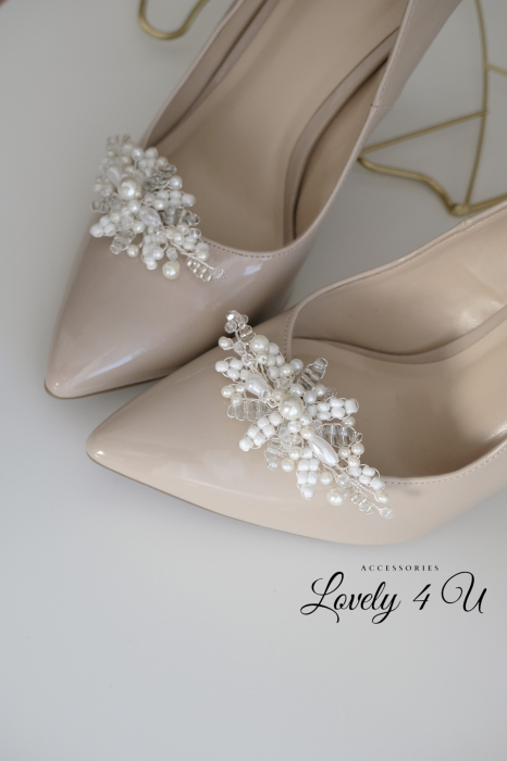 Bijuterii mireasa, bijuterii pantofi mireasa, Clipsuri pantofi mireasa, Accesorii pantofi mireasa, Accesorii Lovely 4 U, Agrafe pantofi mireasa, Set bijuterii mireasa, Accesorii mireasa cu perle [4]