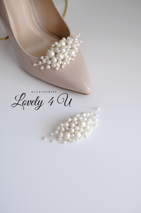 BIJUTERII PANTOFI MIREASA, ACCESORII MIREASA  CU PERLE, ACCESORII LOVELY 4 U, CLIPSURI CU PERLE , ACCESORII PENTRU PANTOFI, CLIPSURI PENTRU PANTOFI MIREASA, BIJUTERII MIREASA CU PERLE [3]