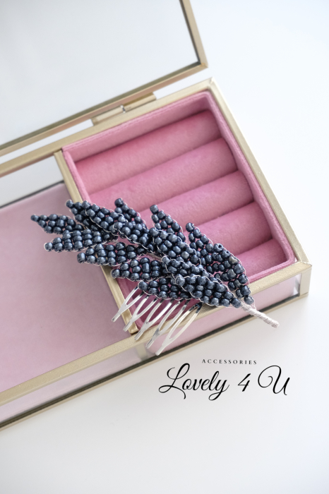 agrafe cu frunze , agrafe coc cu frunze , agrafe cu perle , frunze,  agrafe cu perle coc bleumarin, agrafe cu perle, set agrfe par , Accesoriu mic bleumarin, bijuterii minimalistă, Diadema mireasa, pieptăn bleumarin, accesoriu coc mireasa, accesorii , accesoriu păr bleumarin , accesorii [4]