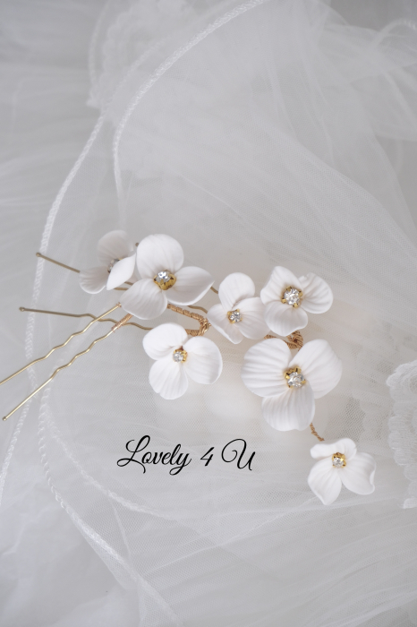 ACCESORII LOVELY 4 U, AGRAFE PAR MIREASA, AGRAFE CU FLORI MIREASA, PIN COC MIREASA, AGRAFE MIREASA, ACCESORII CU FLORI MIREASĂ, SET AGRAFE MIREASA, ACCESORII DE PĂR MIREASĂ, BIJUTERII MIREASA, Bijuterii cu flori [6]