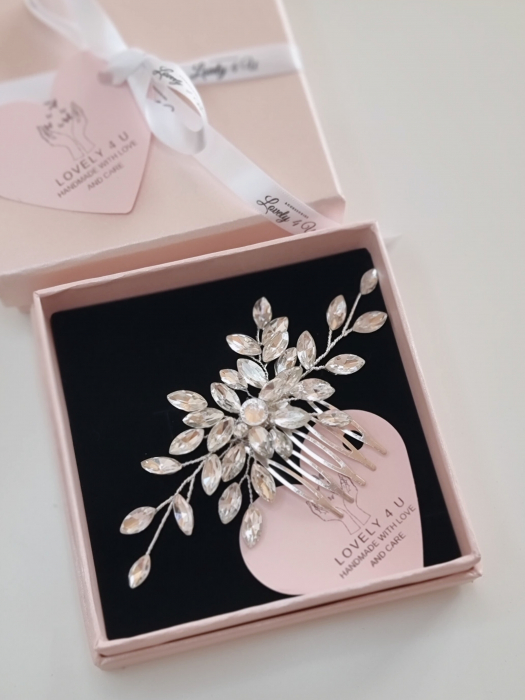 AGRAFA MIREASA, AGRAFE CU PIETRICELE, PIN MIREASA, AGRAFE MIREASA,  ACCESORII DE PAR MIRESE, ACCESORII NUNTA, PIEPTAN VOAL MIREASA, BIJUTERII PAR MIREASA, DIADEMA MIREASA, [4]