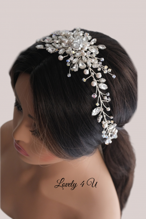 DIADEMA DE LUX, DIADEMA PREMIUM, DIADEMA SWAROVSKI< ACCESORII DE PAR MIRESE, ACCESORII DE PAR, CORONITA SWAROVSKI, CORONITA MIREASA, TIARA MIREASA, BENTITA MIREASA SWAOVSKI, PERLE SWAROVSKI, CRISTALE SWAROVSKI,ACCESORII LOVELY 4 U, ACCESORII NUNTA, ACCESORII DE LUX [4]