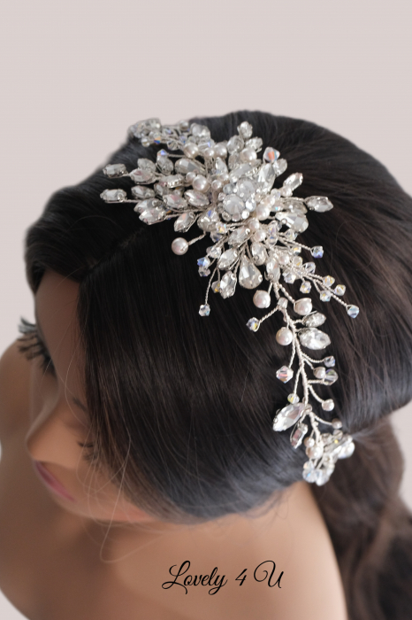 DIADEMA DE LUX, DIADEMA PREMIUM, DIADEMA SWAROVSKI< ACCESORII DE PAR MIRESE, ACCESORII DE PAR, CORONITA SWAROVSKI, CORONITA MIREASA, TIARA MIREASA, BENTITA MIREASA SWAOVSKI, PERLE SWAROVSKI, CRISTALE SWAROVSKI,ACCESORII LOVELY 4 U, ACCESORII NUNTA, ACCESORII DE LUX [2]