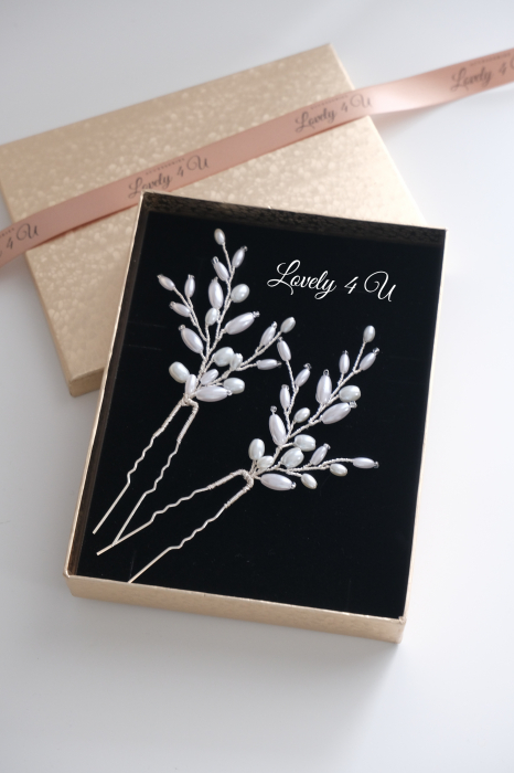 agrafe cu perle pentru mireasa, agrafe coc mireasa, agrafe cu perle alungite, perle lacrima, agrafe cu perle coc mireasa, agrafe cu perle, set agrfe par, bijuterii de par cu perle, pin mireasa, agrafe [6]
