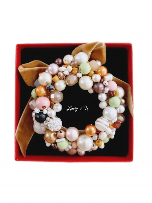 Bijuterii craciun, accesorii de craciun, accesorii de iarna, Acesorii LOVELY 4 U, CADOU SPECIAL, CADOU DE CRACIUN, CADOU pentru ea, CADOU de IARNA, BROSA CORONITA, CORONITA DE CRACIUN, CORONITA , CATIFEA [12]