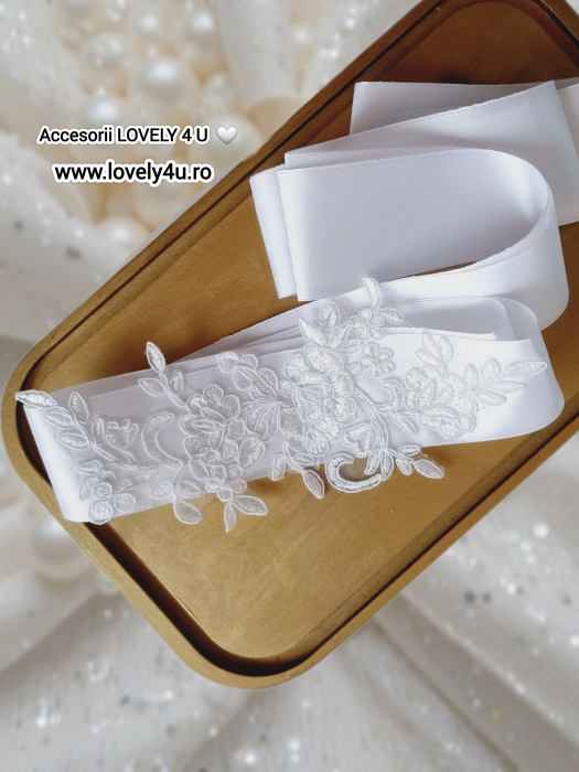 Accesorii Lovely 4 u, Accesorii talie mireasa, Cordon mireasa, Esarfa pentru dezgatit, Accesorii mireasa dezgatit, Esarfe mireasa, Esarfa dezgatitul miresei, Bentita mireasa, Coronita mireasa,  Tiara [1]