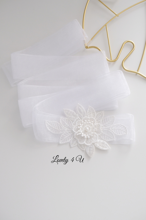 Accesorii Lovely 4 u, Accesorii talie mireasa, Cordon mireasa, Esarfa pentru dezgatit, Accesorii mireasa dezgatit, Esarfe mireasa, Esarfa dezgatitul miresei, Bentita mireasa, Coronita mireasa, [12]