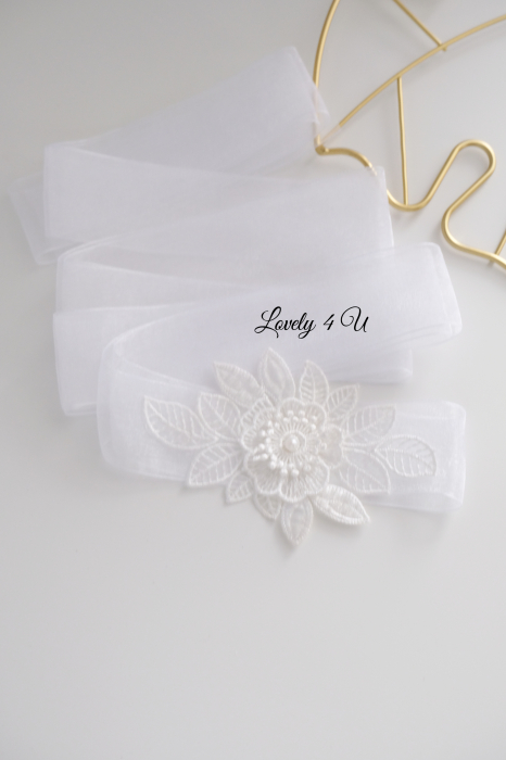 Accesorii Lovely 4 u, Accesorii talie mireasa, Cordon mireasa, Esarfa pentru dezgatit, Accesorii mireasa dezgatit, Esarfe mireasa, Esarfa dezgatitul miresei, Bentita mireasa, Coronita mireasa, [9]