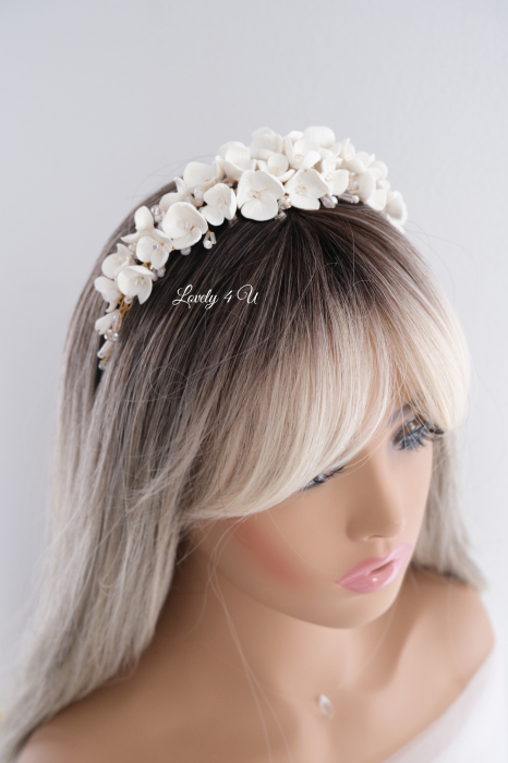 Accesorii par mireasa, Accesorii Luvely 4 U, CORONITA CU FLORI, TIARA CU FLORI, TIARA MIREASA, CORONITA MIREASA AURIE, CORONITA MIREASA SWAROVSKI Bijuterii par mireasa, [17]