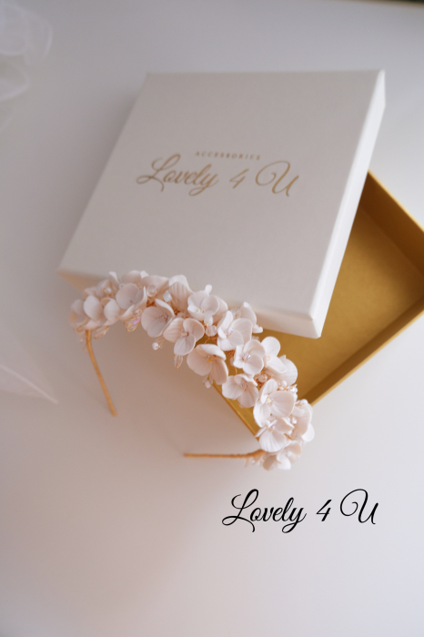 Accesorii par mireasa, Accesorii Luvely 4 U, CORONITA CU FLORI, TIARA CU FLORI, TIARA MIREASA, CORONITA MIREASA AURIE, CORONITA MIREASA SWAROVSKI Bijuterii par mireasa, [6]