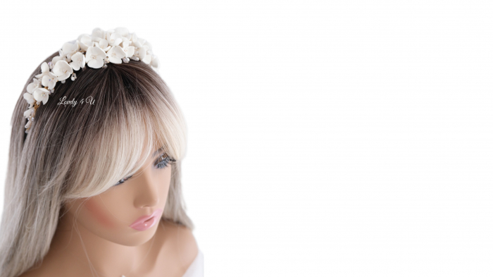 Accesorii par mireasa, Accesorii Luvely 4 U, CORONITA CU FLORI, TIARA CU FLORI, TIARA MIREASA, CORONITA MIREASA AURIE, CORONITA MIREASA SWAROVSKI Bijuterii par mireasa, [19]