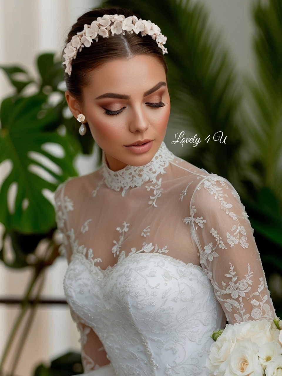 Accesorii par mireasa, Accesorii Luvely 4 U, CORONITA CU FLORI, TIARA CU FLORI, TIARA MIREASA, CORONITA MIREASA AURIE, CORONITA MIREASA SWAROVSKI Bijuterii par mireasa, [22]