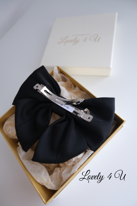 Fundă de păr supradimensionată, accesorii Lovely 4 U, accesorii, fundă supradimensionată, Fundiță de par eleganta, fundițe de par, fundă catifea, fundă mare de par neagră, funde mari, bijuterii de par [6]