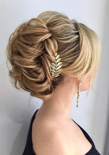 Agrafa handmade cu frunze, fluturasi , cristal swarovski si fir placat cu aur - ACCESORIU GOLD CU FRUNZE AURII [3]