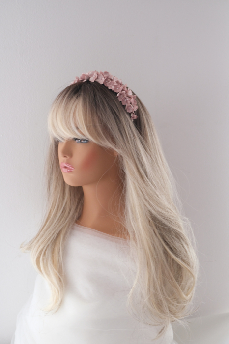 Diadema mireasa cu flori Lovely 4 U, Tiara cu flori, Tiara mireasa cu flori, coronițe cu flori mireasa, bijuterii mireasa, diadema mireasa cu flori roz, Tiara, coronițe mireasa 2023, flori polimer, Flori portelan [14]