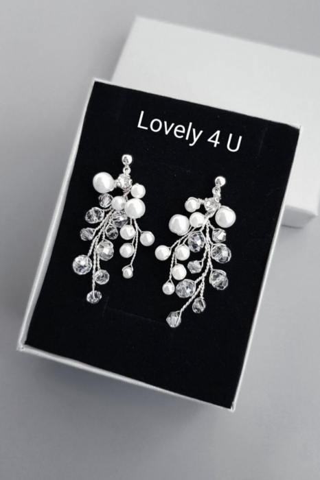 CERCEI MIREASA, CERCEI CU CRISTALE, CERCEI LUNGI MIREASA, ACCESORII LOVELY 4 U, ACCESORII MIREASA, BIJUTERII MIREASA,CERCEI NUNTA, CERCEI PERLE ALBE, CERCEI PELE IVORY, CERCEI ARGINT, [2]