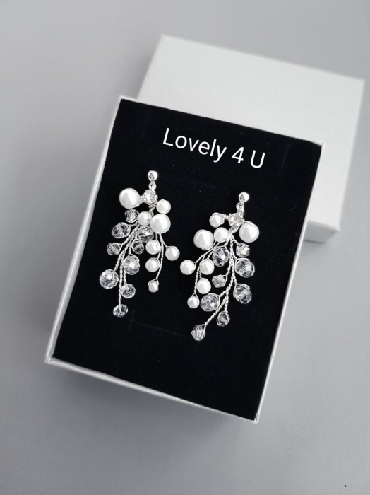 CERCEI MIREASA, CERCEI CU CRISTALE, CERCEI LUNGI MIREASA, ACCESORII LOVELY 4 U, ACCESORII MIREASA, BIJUTERII MIREASA,CERCEI NUNTA, CERCEI PERLE ALBE, CERCEI PELE IVORY, CERCEI ARGINT, [5]