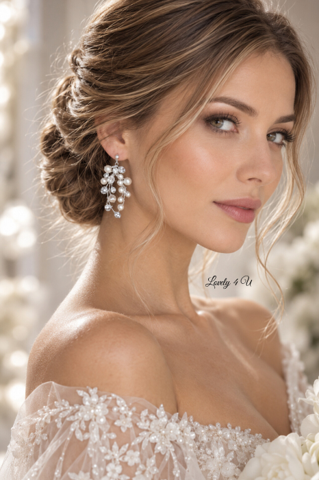set bijuterii mireasa, set diadema si cercei mireasa, set diadema cercei si bratara cu perle, cercei mireasa cu perle, set accesorii nunta, set bijuterii nunta, bratara mireasa cu perle albe, set argintiu mireasa cu perle , cercei lungi mireasa, bratara mireasa [20]