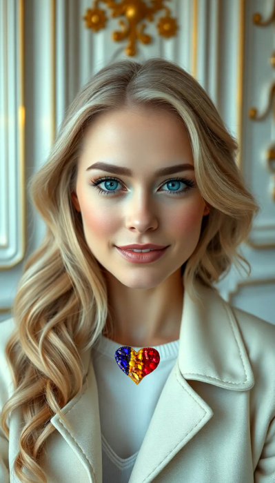 Inima tricolor model unicat- brosa handmade cu perle, cristale, pietricele, idei cadou 1 Decembrie, brosa eleganta mesaj pe verso: You are amazing, Believe in Yourself, Just be happy [8]