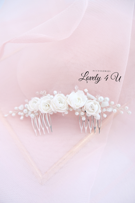 Diadema cu flori, Accesorii bujori, Bujori mireasa,accesorii par, accesorii par handmade, accesorii par mireasa, bijuterii mireasa, bijuterii par, diademe handmade, diademe mireasa, diademe perle, modele accesorii par, pieptan mireasa cu flori, piepteni par,  Accesoriu par mireasa cu flori, Bijuterii mireasa, Agrafa par mireasa, DIADEMA MIREASA, PIEPTAN VOAL MIREASA, ACCESORIU COC MIREASA, ACCESORII LOVELY 4 U [14]