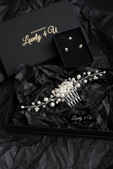 PIEPTAN MIREASA, DIADEMA MIREASA, ACCESORIU PAR MIREASA, ACCESORII DE PAR MIRESE, ACCESORII NUNTA, ACCESORII CU PERLE, DIADEMA CU PERLE, PIEPTAN VOAL MIREASA, BIJUTERII PAR MIREASA, CORONITA, TIARA [16]