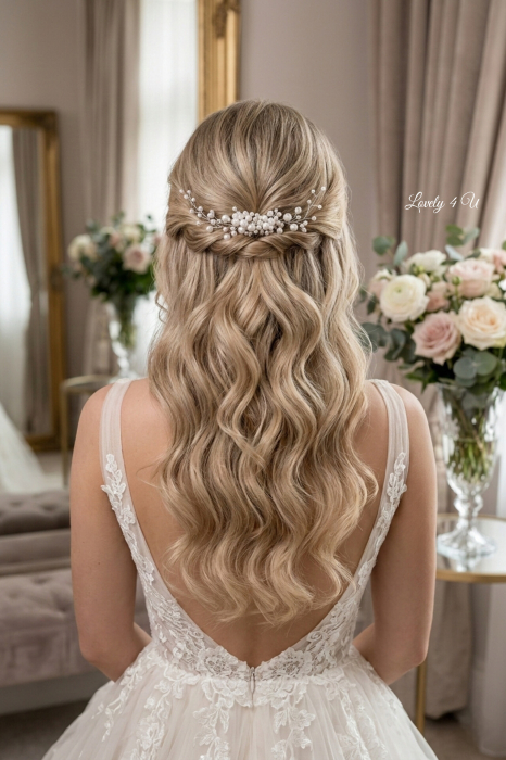 PIEPTAN MIREASA cu perle albe, DIADEMA MIREASA CU PERLE, ACCESORIU PAR MIREASA CU PERLE, ACCESORII DE PAR MIRESE, ACCESORII NUNTA, ACCESORII CU PERLE, DIADEMA CU PERLE, PIEPTAN VOAL MIREASA, BIJUTERII PAR MIREASA, CORONITA, TIARA, AGRAFA COC MIREASA. ACCESORIU MIC MIREASA, ACCESORIU VOAL MIREASA [2]