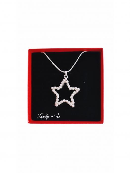 SWAROVSKI, CADOU CRACIUN, BIJUTERII CRACIUN, ACCESORII ELEGANTE, ARGINT925, ARGINT, PERLE SWAROVSKI, STEA BIJUTERII SCTEA, COLIER STEA, COLIER ARGINT 925, PERLE, IVORY, SILVER,ACCESORII LOVELY 4 U, [2]
