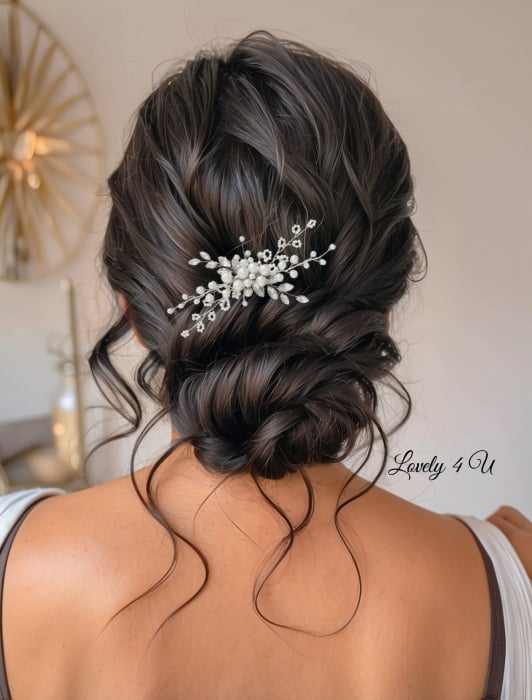 PIEPTAN MIREASA, DIADEMA MIREASA, ACCESORIU PAR MIREASA, ACCESORII DE PAR MIRESE, ACCESORII NUNTA, ACCESORII CU PERLE, DIADEMA CU PERLE, PIEPTAN VOAL MIREASA, BIJUTERII PAR MIREASA, CORONITA, TIARA [3]