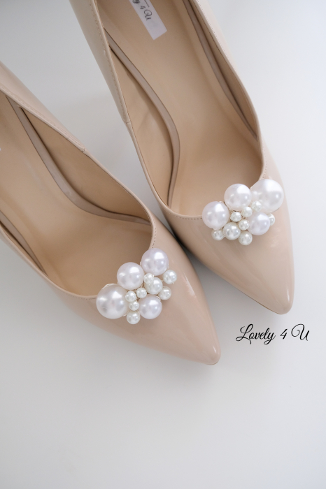 Clips detașabil, Accesorii clips, clipsuri pentru pantofi cu perle, accesorii pentru pantofi, bijuterii pentru pantofi mireasa, ornamente detașabile pentru pantofi, decorațiuni pantofi, accesorii handmade Lovely 4 u, accesorii handmade, accesorii pentru nunta, set bijuterii, set accesorii mireasa, [3]