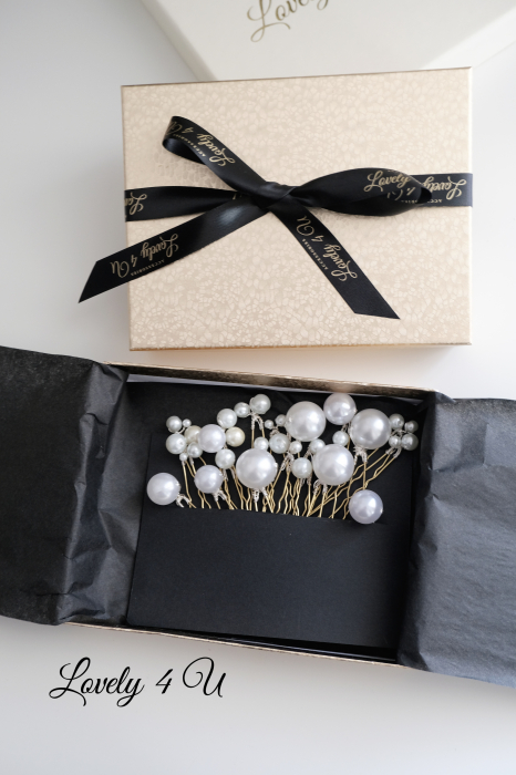 ACCESORII LOVELY 4 U, AGRAFE PAR MIREASA, AGRAFE CU PERLE MIREASA, PIN COC MIREASA, AGRAFE MIREASA, ACCESORII CU PERLE MIREASĂ, SET AGRAFE MIREASA [2]