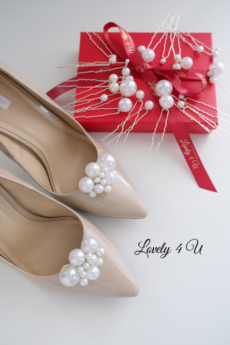 ACCESORII LOVELY 4 U, AGRAFE PAR MIREASA, AGRAFE CU PERLE MIREASA, PIN COC MIREASA, AGRAFE MIREASA, ACCESORII CU PERLE MIREASĂ, SET AGRAFE MIREASA [4]
