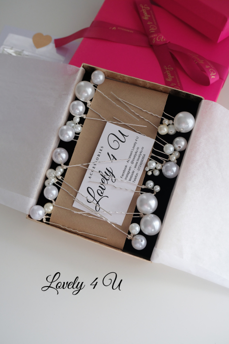 ACCESORII LOVELY 4 U, AGRAFE PAR MIREASA, AGRAFE CU PERLE MIREASA, PIN COC MIREASA, AGRAFE MIREASA, ACCESORII CU PERLE MIREASĂ, SET AGRAFE MIREASA [5]