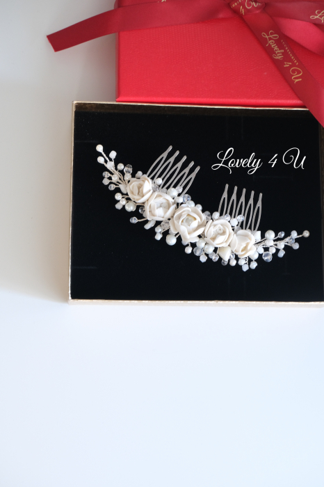 Diadema cu flori, Accesorii bujori, Bujori mireasa,accesorii par, accesorii par handmade, accesorii par mireasa, bijuterii mireasa, bijuterii par, diademe handmade, diademe mireasa, diademe perle, modele accesorii par, pieptan mireasa cu flori, piepteni par,  Accesoriu par mireasa cu flori, Bijuterii mireasa, Agrafa par mireasa, DIADEMA MIREASA, PIEPTAN VOAL MIREASA, ACCESORIU COC MIREASA, ACCESORII LOVELY 4 U [4]