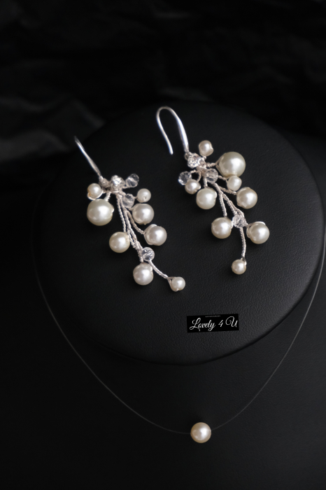 Bijuterii mireasa, Cercei lungi mireasa, CERCEI cu PERLE, cercei lovely 4u, cercei cluj mireasa, cercei discreti, cercei eleganti mireasa, cercei handmade, cercei mireasa, cercei picaturi mireasa, [3]