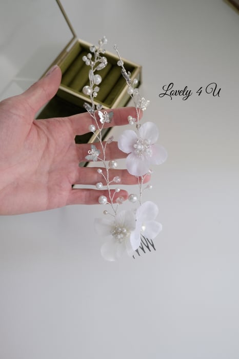 PIEPTAN MIREASA, DIADEMA MIREASA, ACCESORIU PAR MIREASA, ACCESORII DE PAR MIRESE, ACCESORII NUNTA, ACCESORII CU PERLE, DIADEMA CU PERLE, PIEPTAN VOAL MIREASA, BIJUTERII PAR MIREASA, CORONITA, TIARA [5]