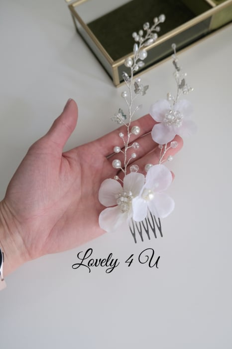 LOREDANA *Accesoriu floral cu perle, cristale și pietricele [6]